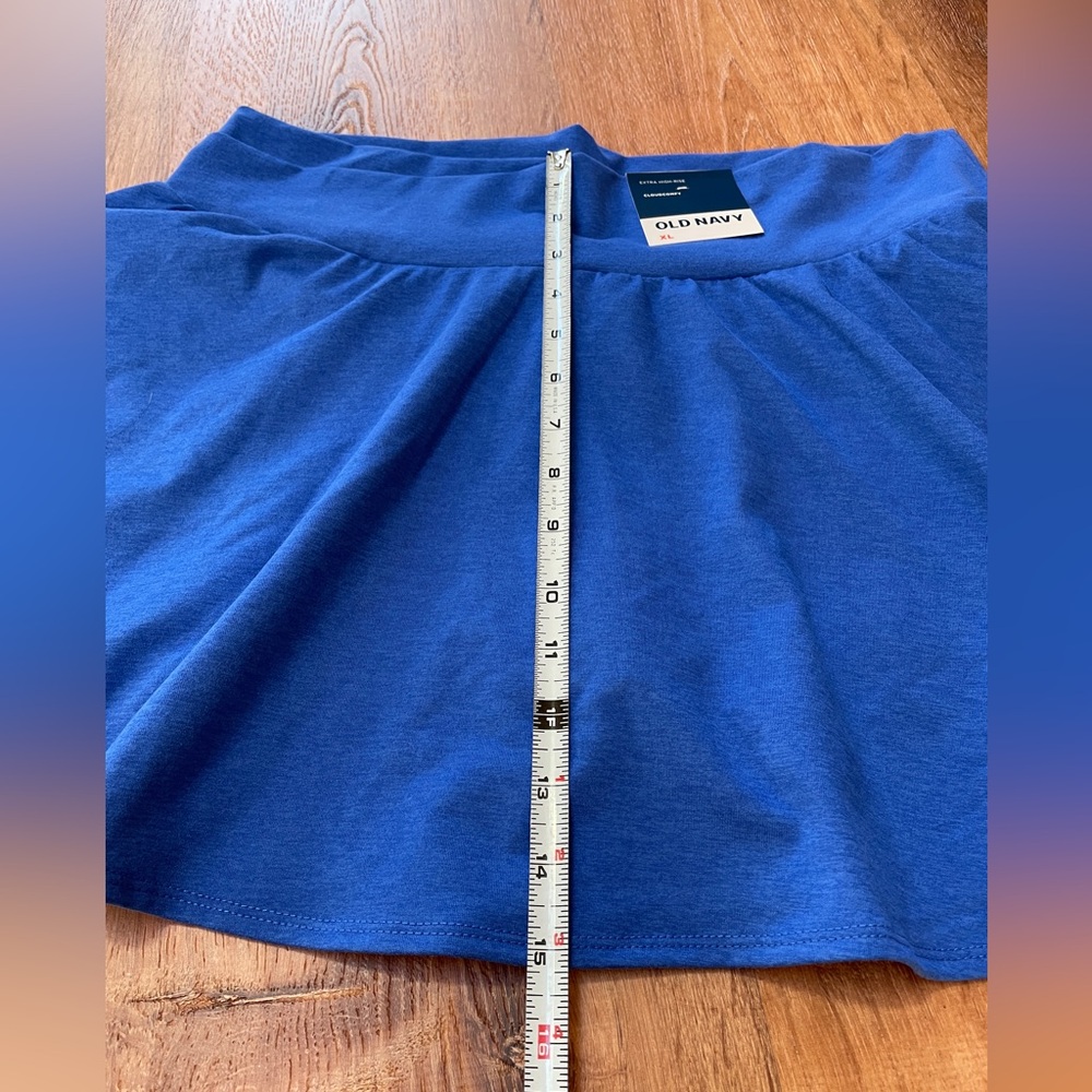 Old Navy Extra High Rise Cloudcomfy Skort XL Blue Tennis Skirt Stretch Soft NWT - Picture 8 of 9